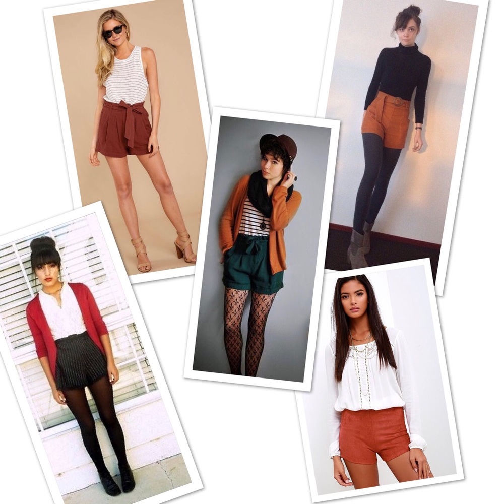 Scalloped Rust Shorts